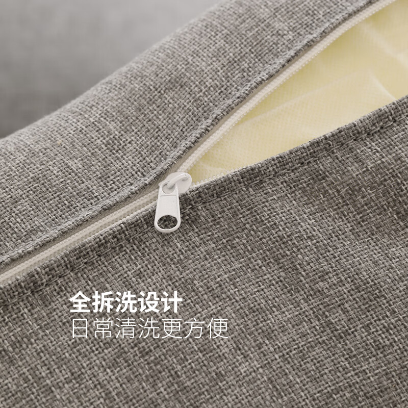 Genji Wood Language Sofa New Chinese Style Sofa Modern Simple Living Room Fabric Sofa Large Four Persons + Footstool Walnut Color