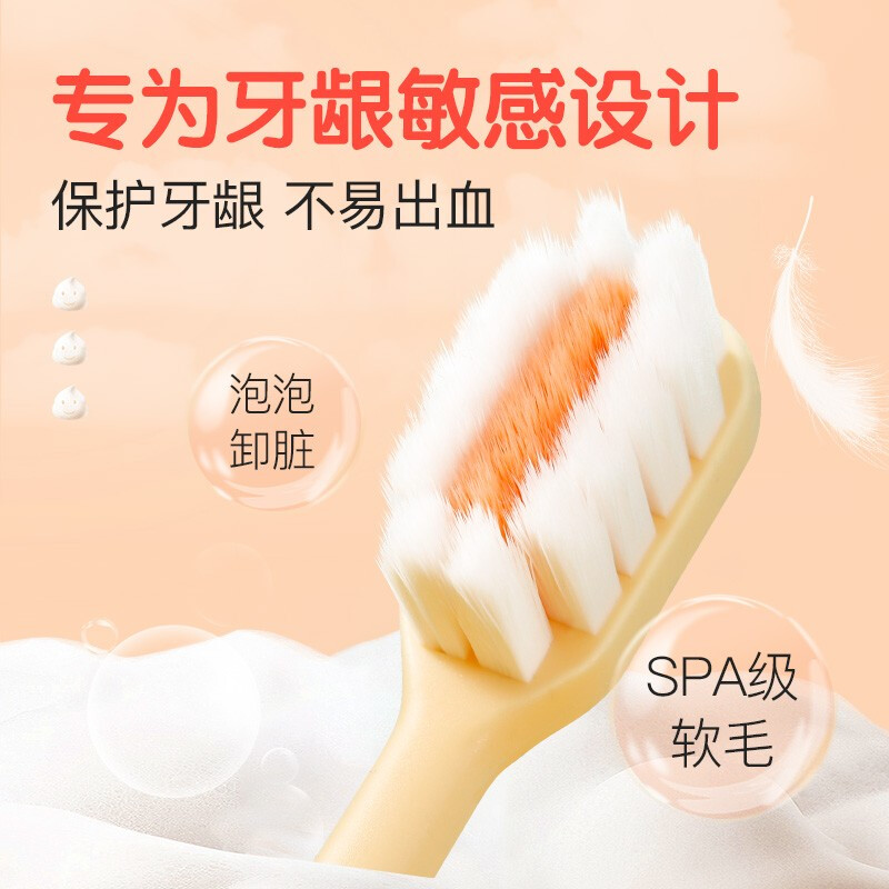 Minimalist Life Super Soft Care Silk Postpartum Pregnant Women Sensitive Special Soft-bristled Broad-head Gum Protection Toothbrush 2 Pack for Women and Men