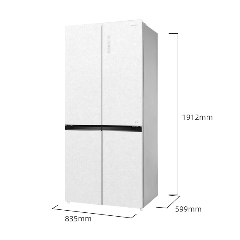 MeiLing dual system refrigerator 506/507/600 liter embedded cross four-door constant temperature micro-freezing home bottom cooling ultra-thin embedded full-odor smart refrigerator 507WP9BTZ 599mm zero embedded salt lake white