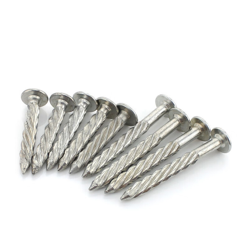Deqi pressure explosion threaded nails, new galvanized expansion nails, anti-theft net fixing nails, twist nails, iron galvanized 8*50 (20 pieces)