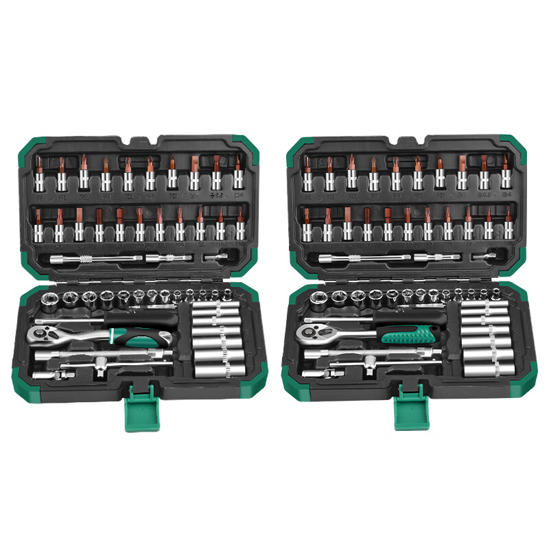 Baolian Auto Repair Tool Set 53-piece Multifunctional Ratchet Socket Wrench Set Xiaofei Quick Complete Set of Repair Tools Supreme 72-Tooth Curved Handle Auto Repair 53-piece Set