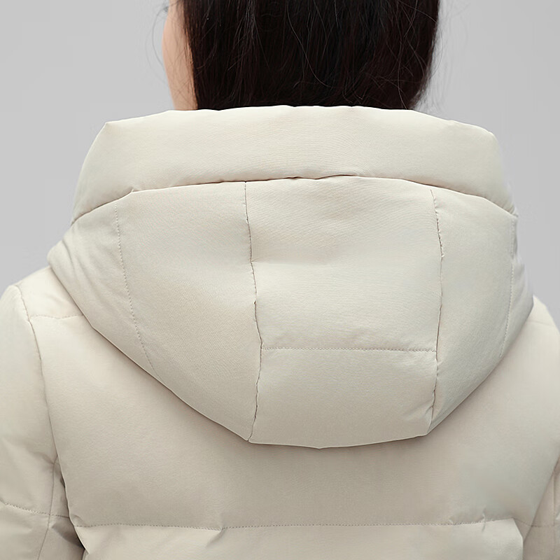 Flying in the Snow Down Jacket Women's Mid-Length Thickened Warm Winter Jacket 2025 New Fashion Slim Versatile Simple Winter Wear Oatmeal Color XL (170) (115-125 catties)