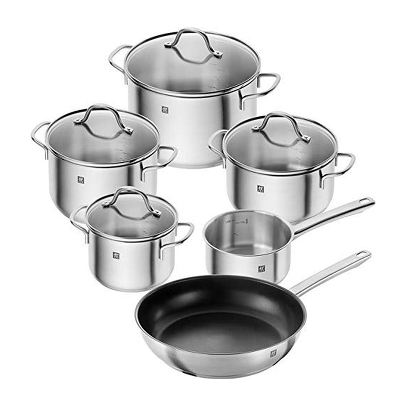 Zwilling Germany imported soup pot stainless steel stew pot cooking pot wok pan Flow series stainless steel pot 6-piece set