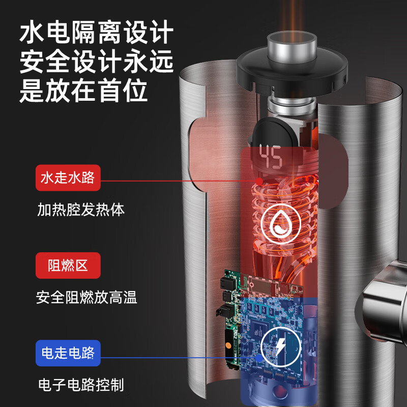 Philips electric hot water faucet with large screen digital display, stainless steel kitchen and bathroom model, mechanical arm universal tube, instant heating, balcony small kitchen treasure electric water heater 2105
