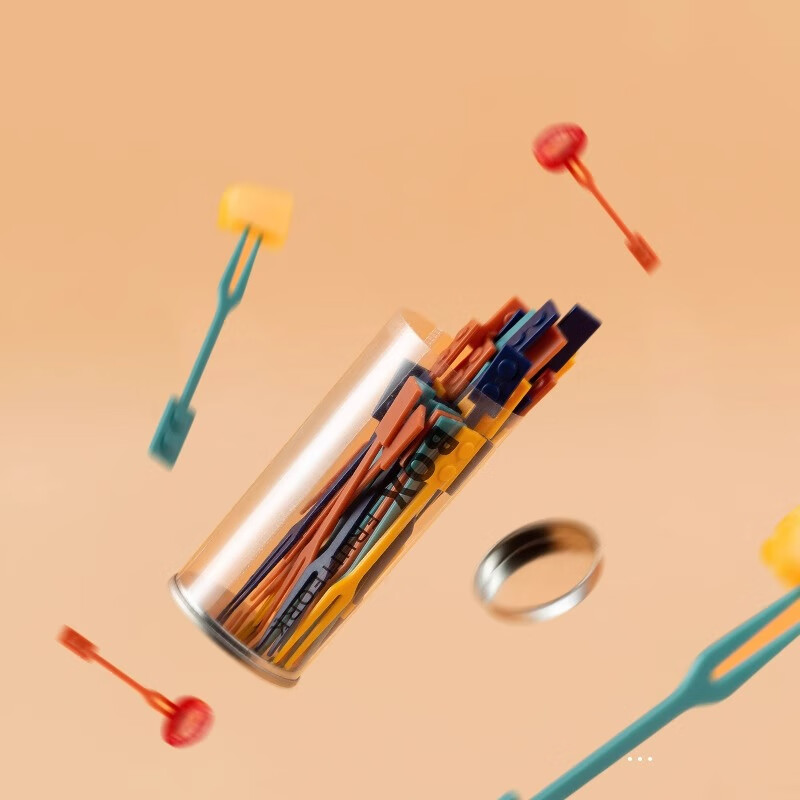 Onlycook disposable fruit fork food grade ABS plastic fruit pick cake fork household dessert fork 1 box/Lego style/1 box 36 pieces mixed color