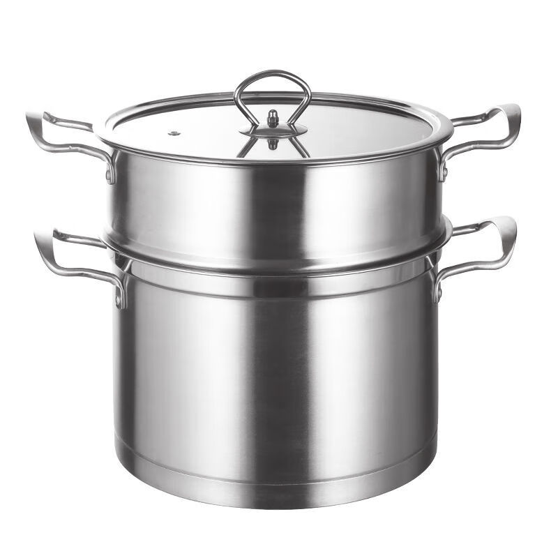Billion Bear extra thick 316 stainless steel steamer gas stove double-layer soup pot household food-grade electric steamer stew and steam all-in-one double-layer soup steamer steel handle 28cm 11 inches