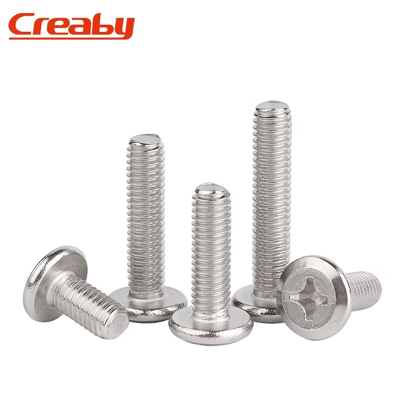 Creaby304 stainless steel large flat head bevel screws nickel plated cross large flat head screws furniture bolts M6x50 (5 pieces) 304 material