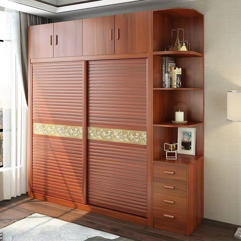 Yeyushi customized sliding door sliding door wood plastic board shutter door wardrobe door bedroom wall cabinet door professional customization easy to install angel white