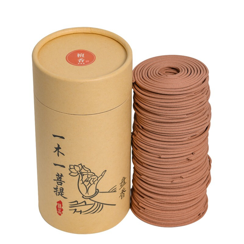 Jinshiluo Natural Coiled Incense Bathroom Odor Removal Toilet Deodorizing 120 Discs Sandalwood Deodorizing Sandalwood 120 Single Discs + Incense Burner + Fireproof Cotton K505