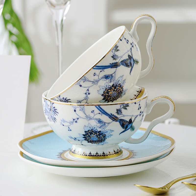 Vidsel bone china coffee cup and saucer set wedding gift for newlyweds souvenir high-end couple cup gift box wedding gift