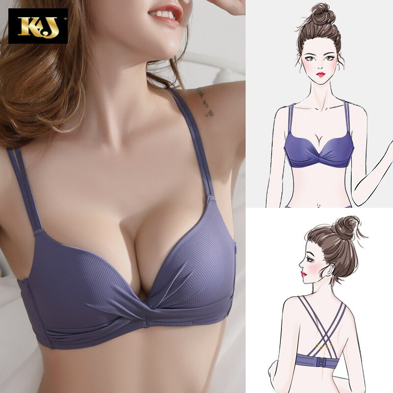 KJ Red Zodiac Year Underwear Women's Set Push-up Small Bra Without Wires Beautiful Back Horse Year of the Horse Bra as a Gift for Your Girlfriend A Style Red Suit Beautiful Back Style S -32/70A-B