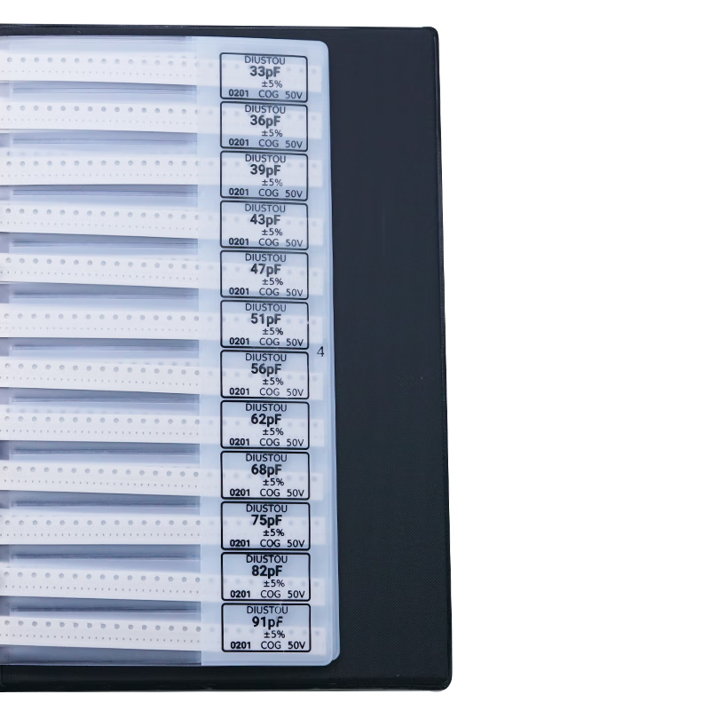 Throwing stones Chip resistor book Capacitor book Multilayer inductor book Electronic component sample book High-precision circuit experimental components 0201 84 capacitance values Chip capacitor book 1 box