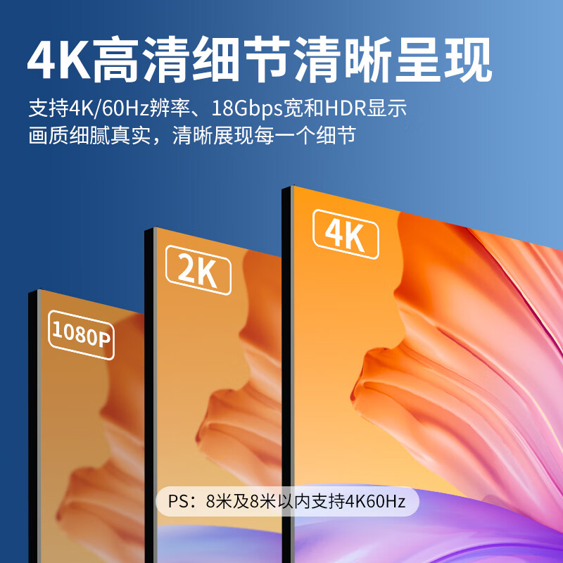 Philips (PHILIPS) HDMI cable version 2.0 4K digital high-definition cable 3 meters 3D video cable engineering grade laptop TV set-top box connected to projection display data cable