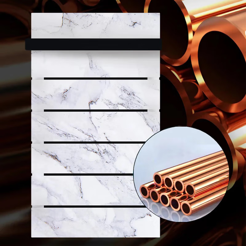 Shengyanhua household copper-aluminum composite water heating radiator small basket bathroom toilet wall-mounted central heating milky white 600mm