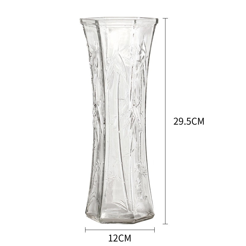 Extreme Space Glass Vase Living Room Decoration Desktop Decoration Hydroponic Flower Arrangement Transparent Glass Vase Diamond-shaped Lucky Bamboo