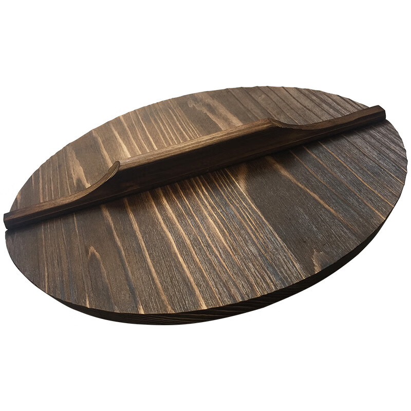Tongshengyong Zhangqiu iron pot, old carpenter handmade fir wok lid, carbonized wooden pot lid, special for wok 28cm
