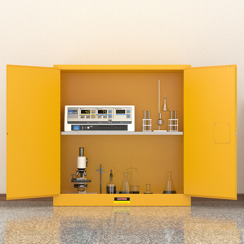 KINKOCCL industrial explosion-proof cabinet chemical safety cabinet storage cabinet fire-proof hazardous chemicals storage cabinet weak acid and weak alkali cabinet flammable and explosive dangerous goods cabinet 30 gallon yellow can be customized