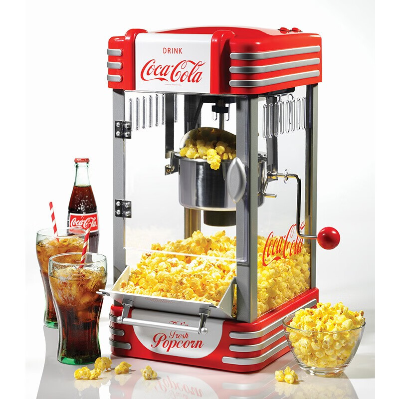 NOSTALGIA ELECTRICS retro popcorn machine, commercial stall, fully automatic popcorn machine, electric popcorn popcorn machine, popcorn machine, commercial cinema, Coca-Cola co-branded model