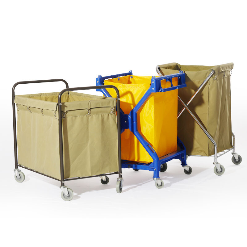 Hotel cleaning supplies 08156 linen cart room service cart stainless steel collection cart bag laundry hotel cleaning cart AF08156 square linen cart square linen cart