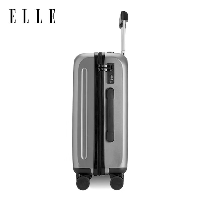 ELLE 22-inch graphite gray suitcase zippered universal wheel suitcase fashionable trolley case
