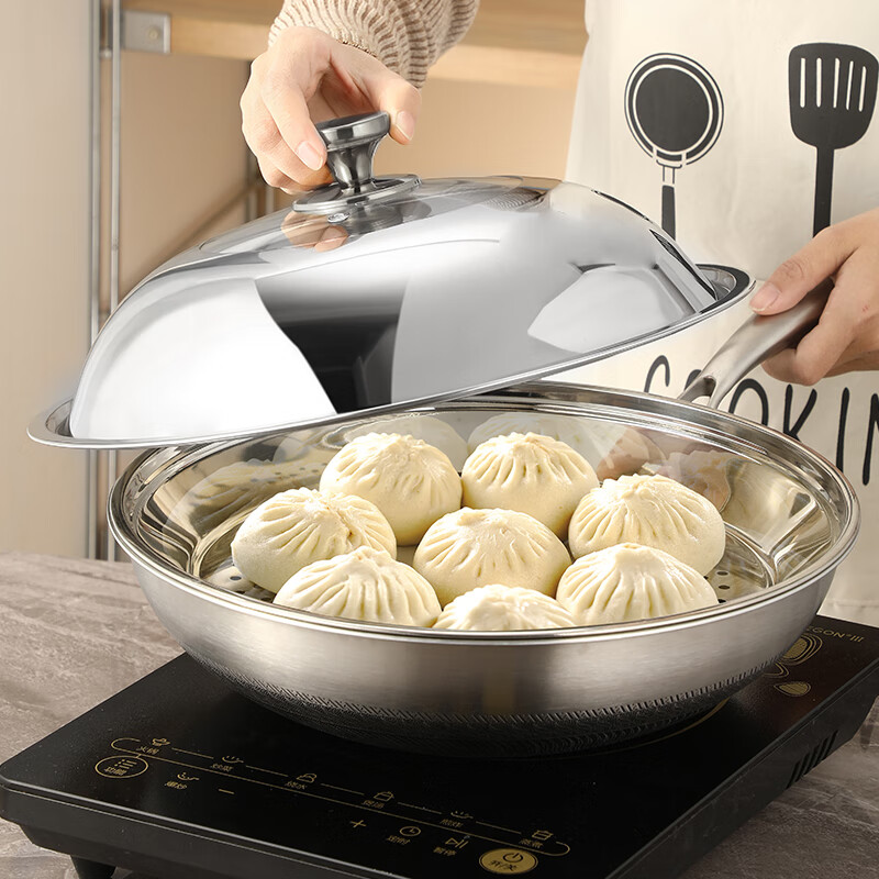 Home KATEI STORY Japanese heightened pot lid 30cm stainless steel household high arch pot lid for cooking with visible high temperature resistant tempered glass lid