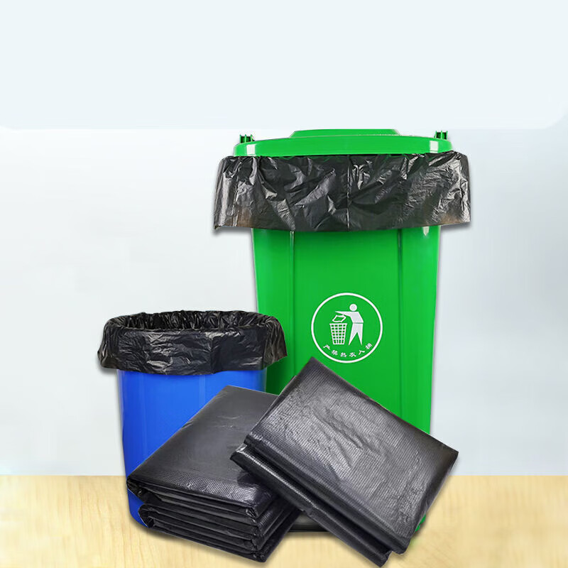 GJXBP quality large garbage bag thickened black hotel property commercial 60 sanitation extra large kitchen extra large wholesale large C1 85*90 thickened 3 wires 100 pieces