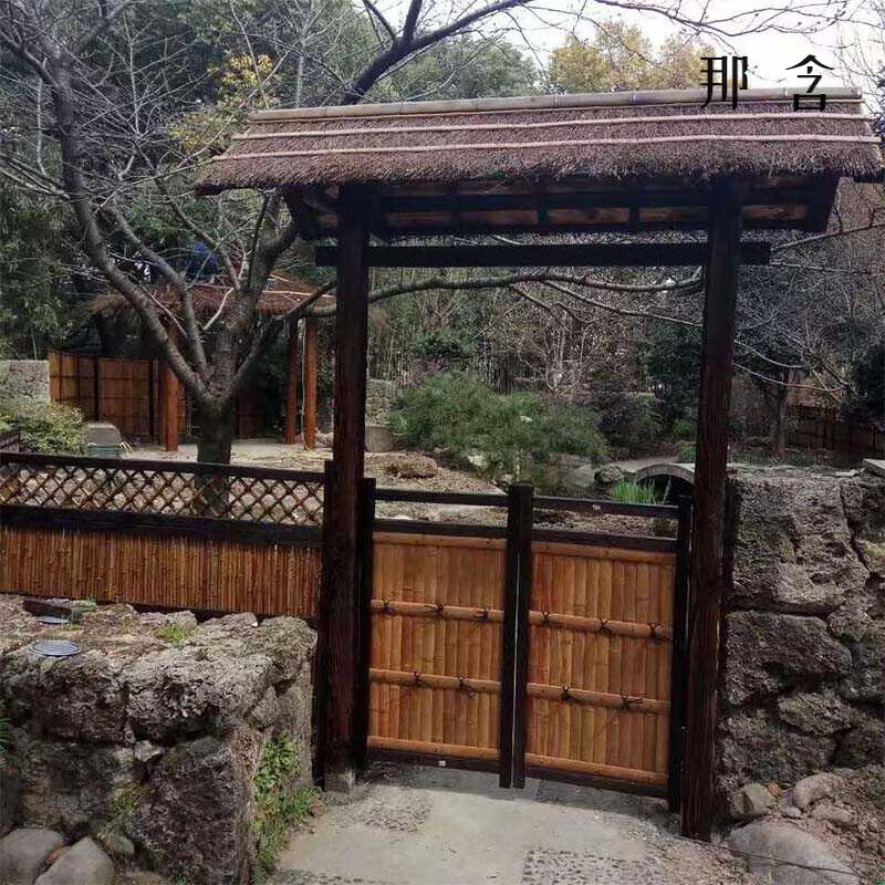 Chuangjing Yi Min B&B small courtyard wooden door courtyard bamboo gate building antiseptic wooden door head B&B small courtyard rural small courtyard wooden door small courtyard folk style courtyard-customized
