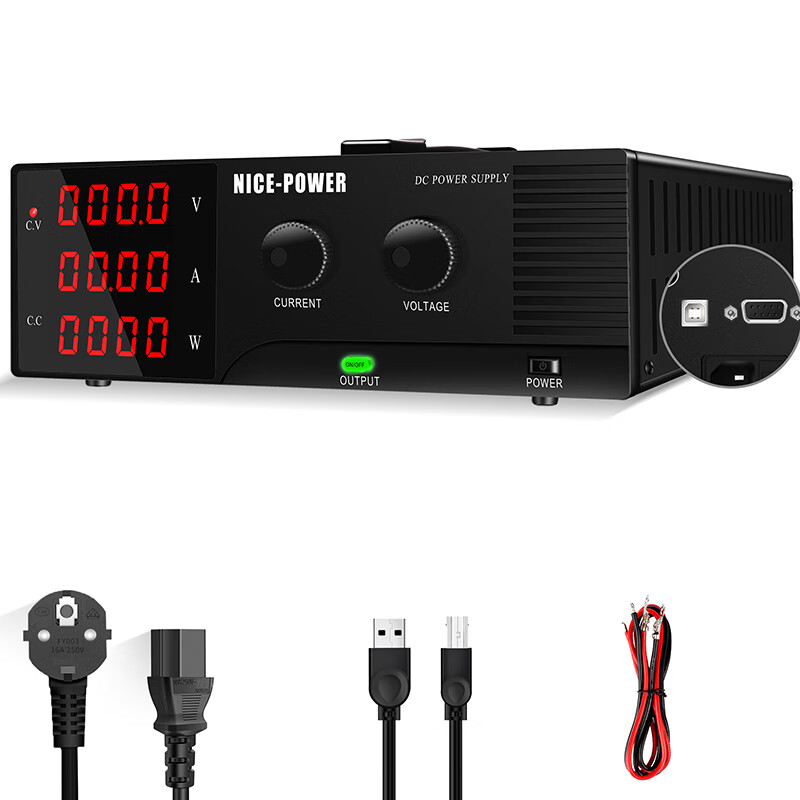 KUAIQU high-power program-controlled adjustable DC regulated power supply 30V10A20A30A programmable voltage and current output power supply program-controlled model 60V30A (USB+232 dual serial port)