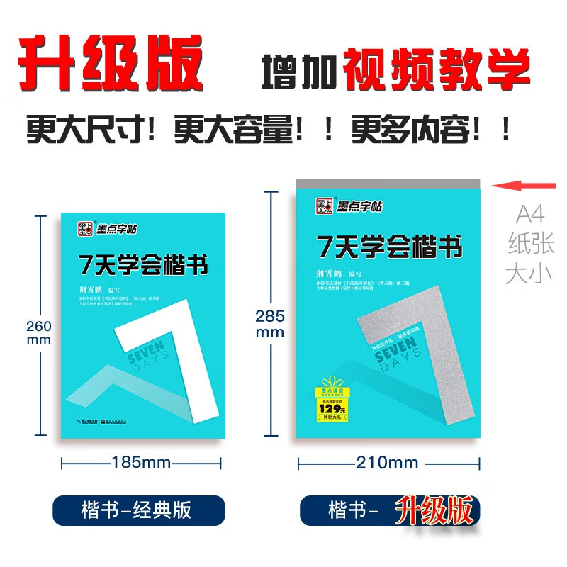 Ink dot copybook Beginner's regular script introductory hard-pen copybook copying fountain pen practice copybook Jing Xiaopeng's commonly used calligraphy adult quick calligraphy practice book regular script strokes tracing red copybook learn regular script in 7 days