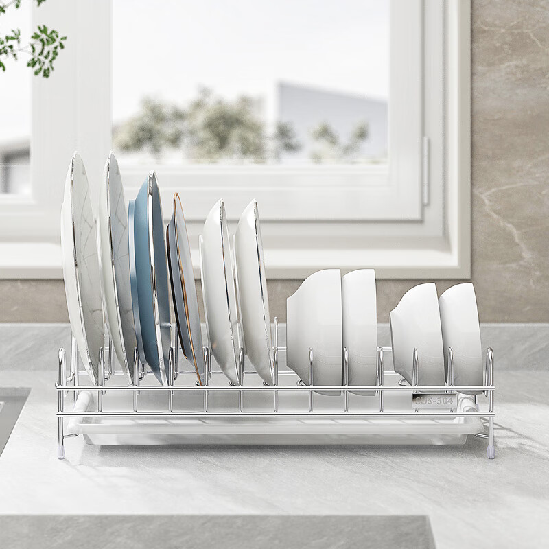 DELWINS dish rack single layer dish rack drain rack 304 stainless steel kitchen storage rack storage dish rack dish rack drain basket