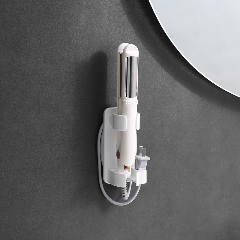 SP SAUCE Japanese curling iron storage rack, no punching, bathroom wall-mounted ironing board holder, straight hair comb, electric splint storage rack, one curling iron storage rack, adjustable and windable