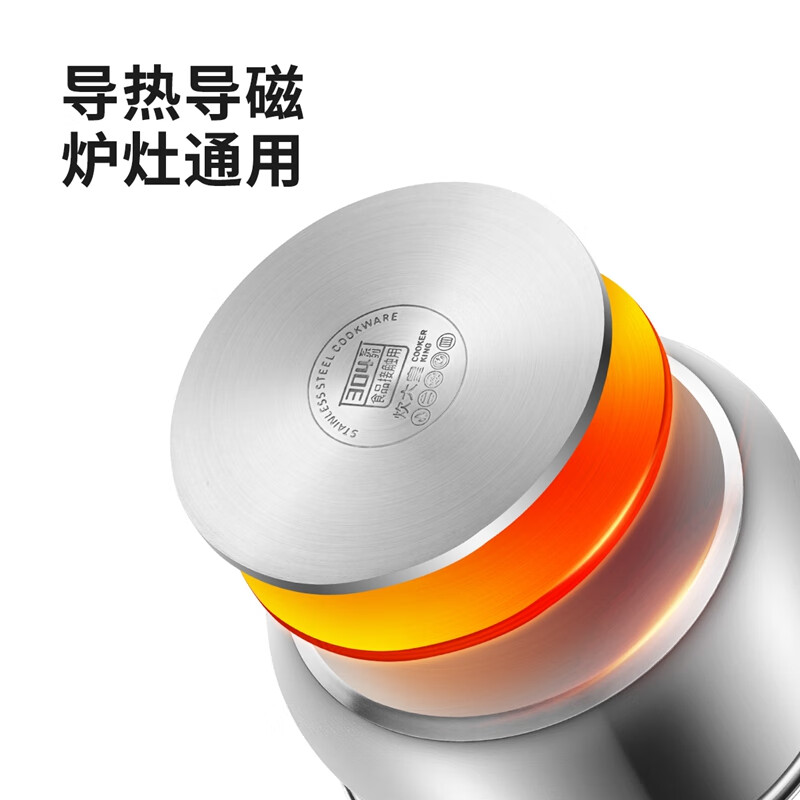 Chuidahuang soup pot 304 stainless steel thickened 22cm small milk pot for cooking noodles uncoated stew pot