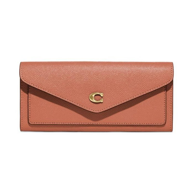COACH Women's Wallet Light Orange Wyn Soft Leather Flip Card Slot Long Fashion Chinese Valentine's Day Gift Black os