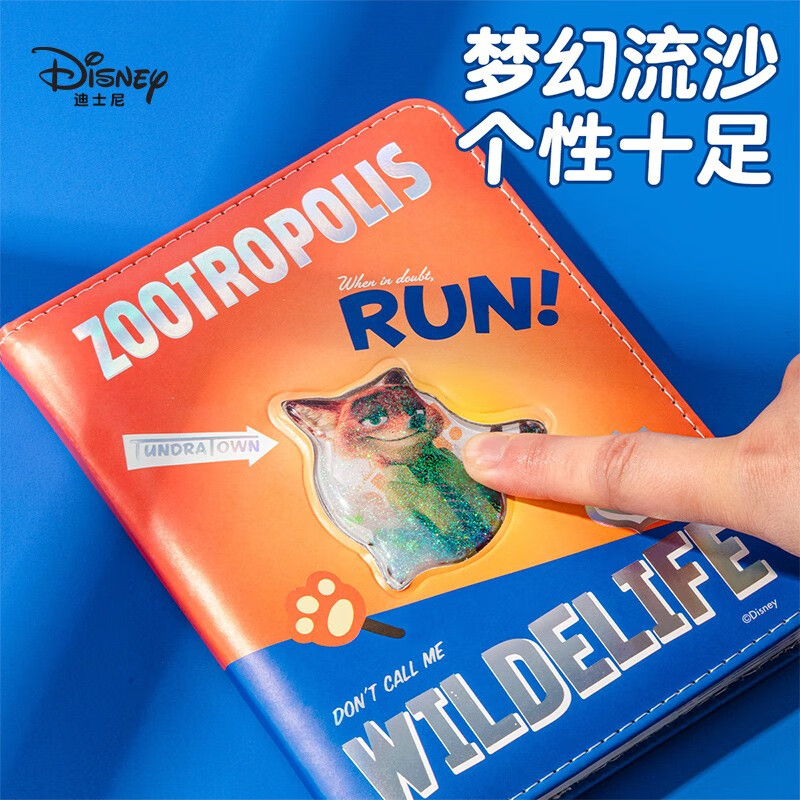 Disney student stationery notebook, cute quicksand decompression notebook, creative ledger, portable diary, good-looking cartoon notebook for boys and girls, souvenir Nick