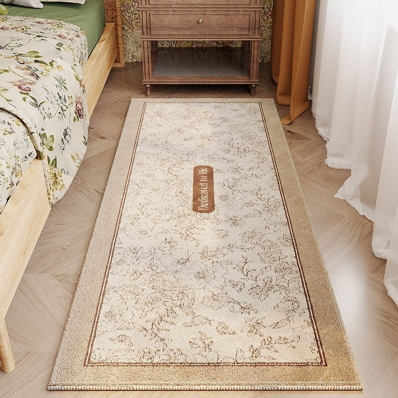 Meikale Bedside Blanket Bedroom Lamb Velvet Light Luxury High-Quality Plush Carpet Thick Floor Mat in Front of the Bed for Sitting and Lying Non-Slip Mat Green Fields All Over - Lamb Velvet Bedside Blanket Customized Contact Customer Service