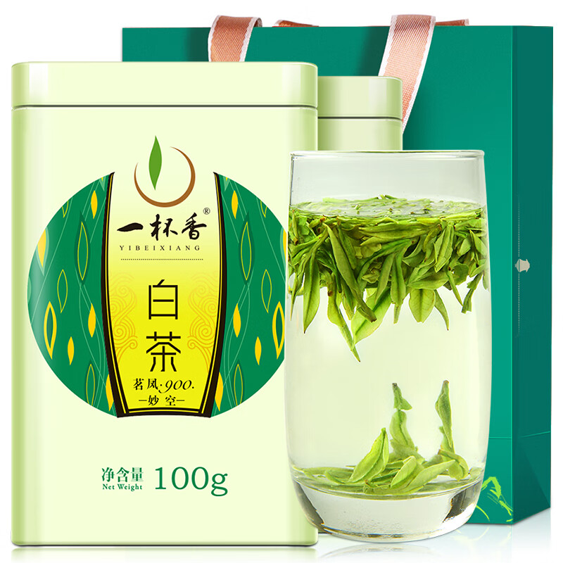 A cup of fragrant tea leaf green tea authentic Anji Mingqian white tea 200g 2025 new tea New Year gift box for yourself to drink
