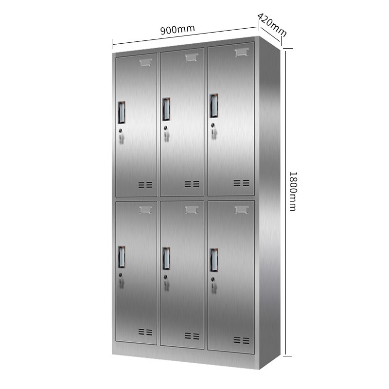 Jingku KINKOCCL304 stainless steel six-door storage cabinet 6-door industrial equipment cabinet workshop tool classification storage cabinet
