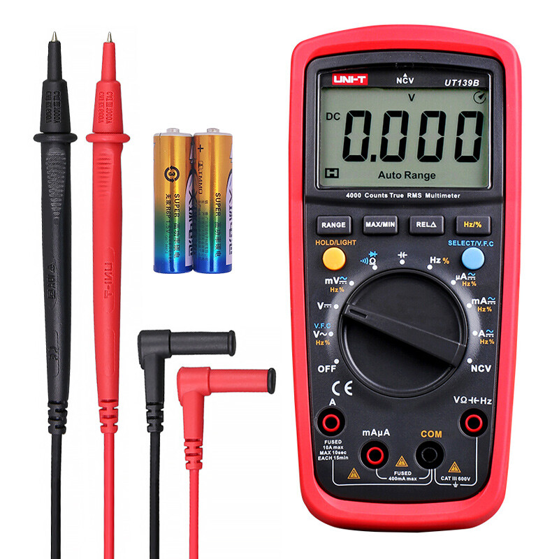 UNI-T UT139B digital multimeter, automatic range, with backlight, handheld electrician multimeter for home use