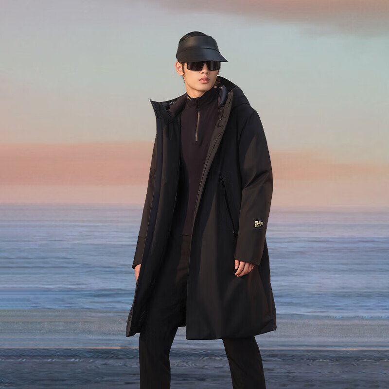 Govan style shell 4.0 seven-point luxury outdoor goose down jacket men's mid-length down jacket black 2XL