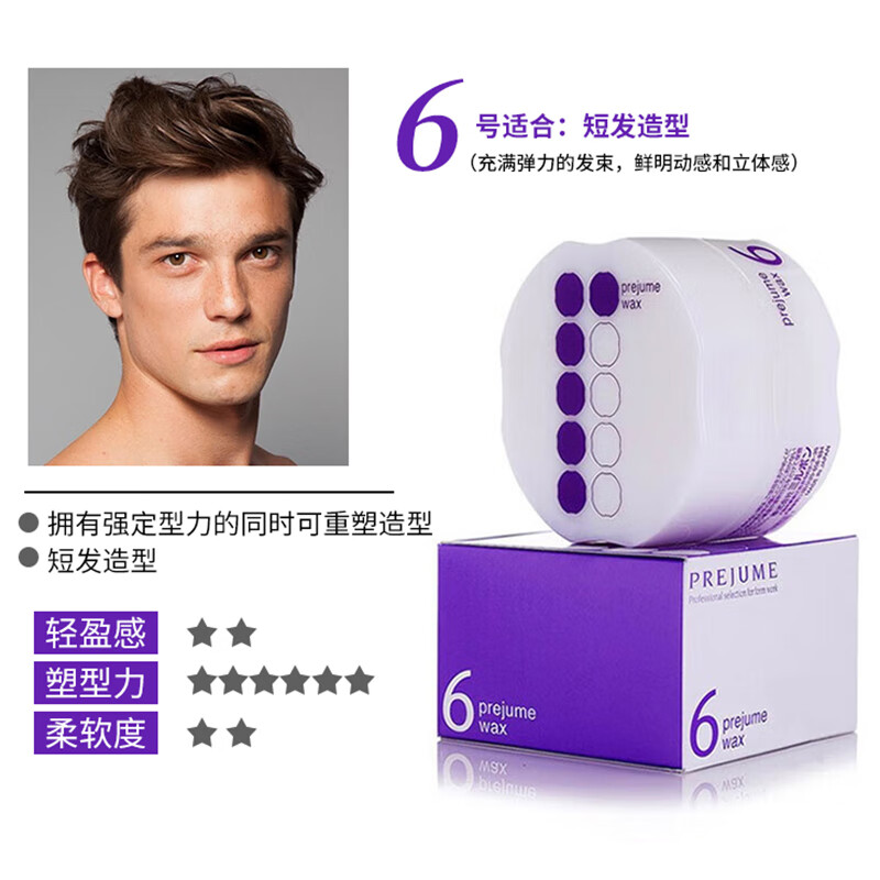 Meilipan Milbon Hair Wax Hair Clay for Men and Women Long-lasting Styling Japanese Original-No. 6 90g