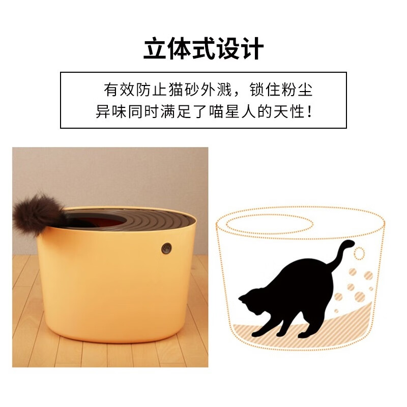 IRIS cat litter box top-entry fully enclosed cat toilet extra large snail-style cat litter box anti-splash large white (cats under 16 pounds) + cat litter scoop