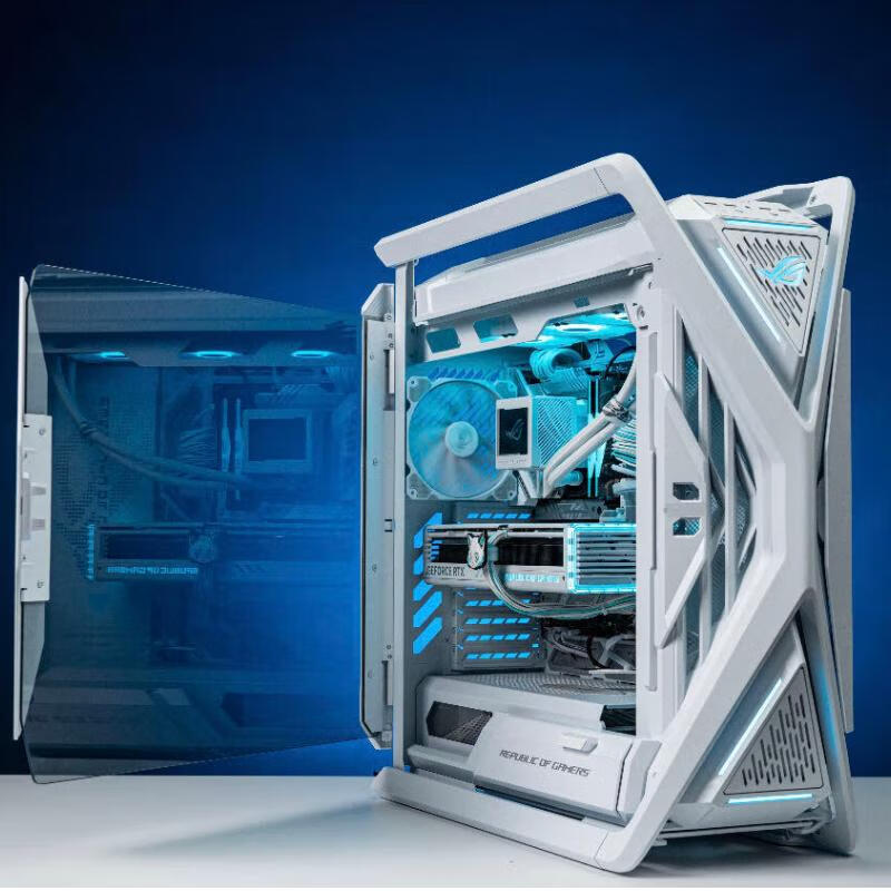 95% new ASUS ROG HYPERION white Genesis chassis, dual C-port optimized version, compatible with ROG MAXIMUS 800 series motherboards/supports EATX motherboards