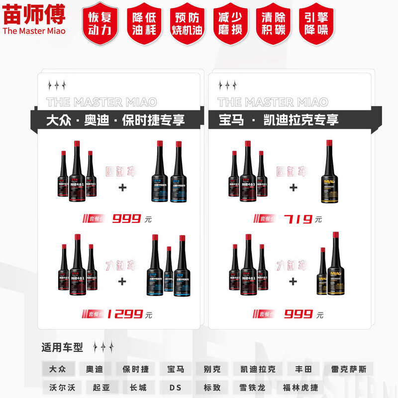 Master Miao's piston ring cleaning and releasing agent, Master Miao's disassembly-free, oil-burning and carbon-deposited engine oil additive, one bottle of piston ring release agent, cleans piston rings and controls oil-burning