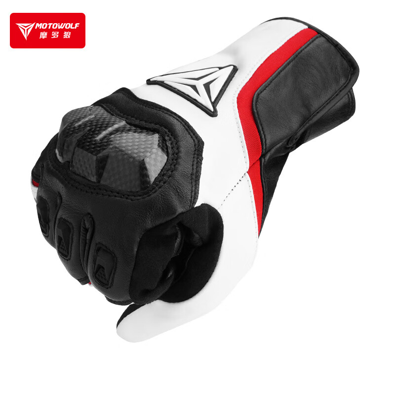 MOTOWOLF motorcycle winter men's velvet warm gloves are windproof, waterproof and drop-proof carbon fiber protective shell motorcycle rider riding equipment