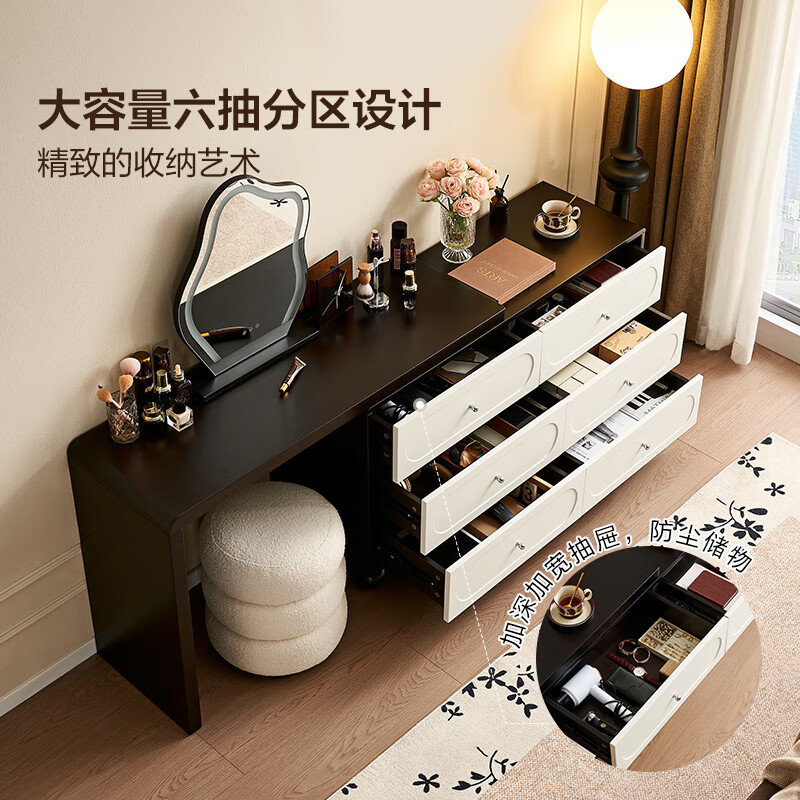 Quanyou Home French Retro Bucket Cabinet Dresser Integrated 2024 New Solid Wood Leg Storage Corner Cabinet Furniture