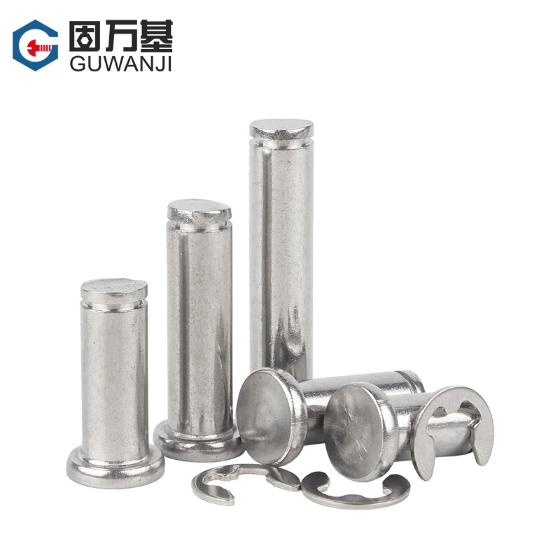 Guwanji 304 stainless steel pin flat head slotted pin circlip pin positioning cylindrical pin latch supporting retaining ring M18x65 1 set