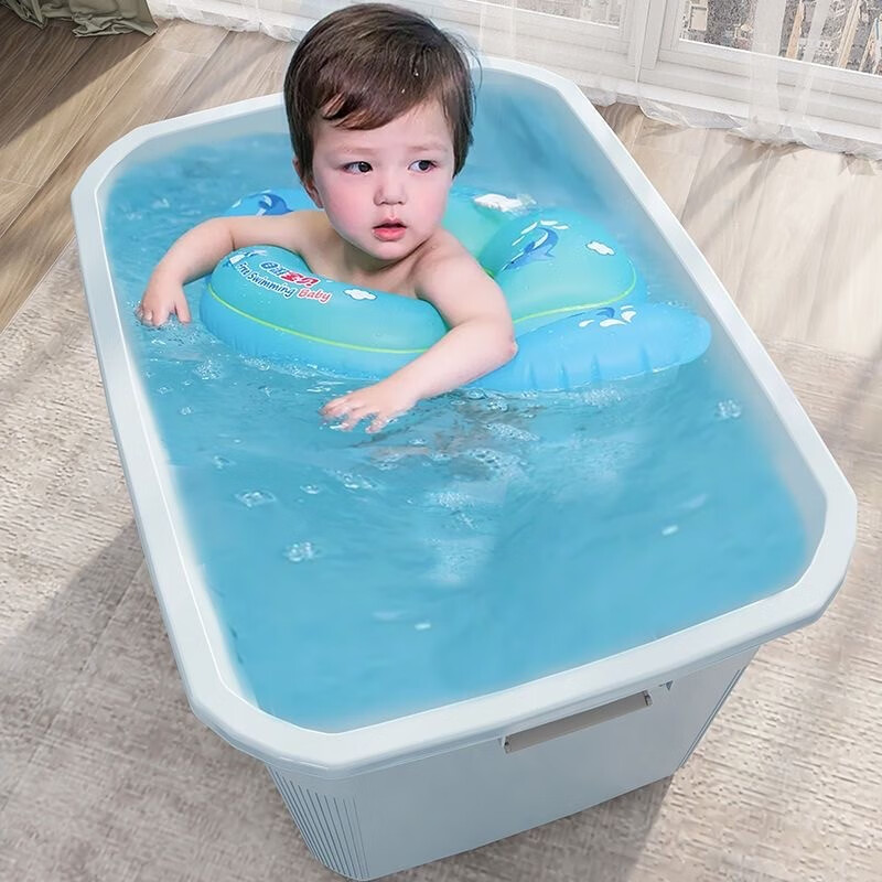 Silver core (yinxin) extra large storage box household thickened plastic storage box quilt clothes toy storage box car trunk sky blue supermarket quality reinforced and thickened 360#L 8 pulleys length 80 width 59 height 48cm