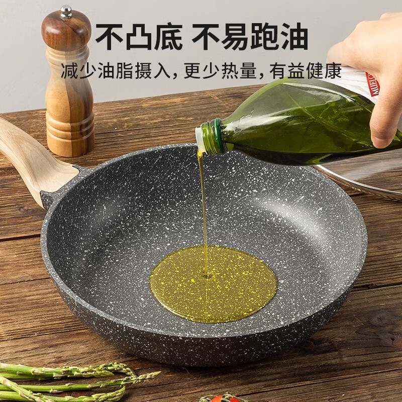 Carrot wheat rice stone pan steak frying pan non-stick pan household titanium pan small omelette pan induction cooker 24cm without lid