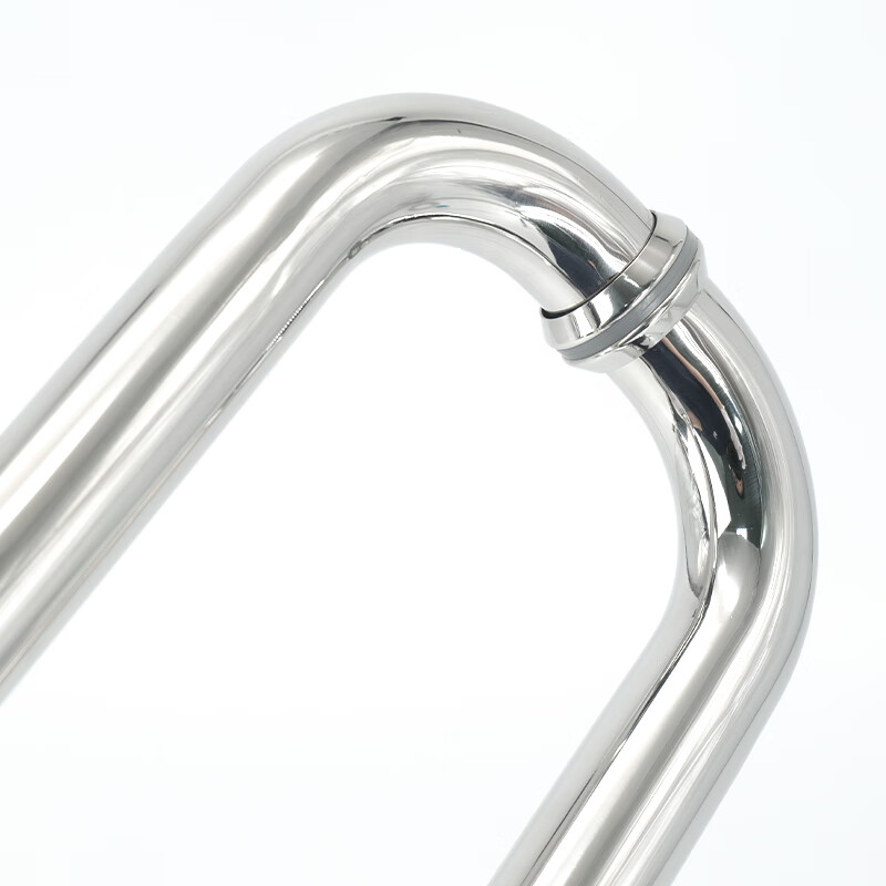 Bingyu bathroom glass door handle 304 stainless steel L-shaped long and short three-hole door handle bright extra thick 25*425*225mm BH-609