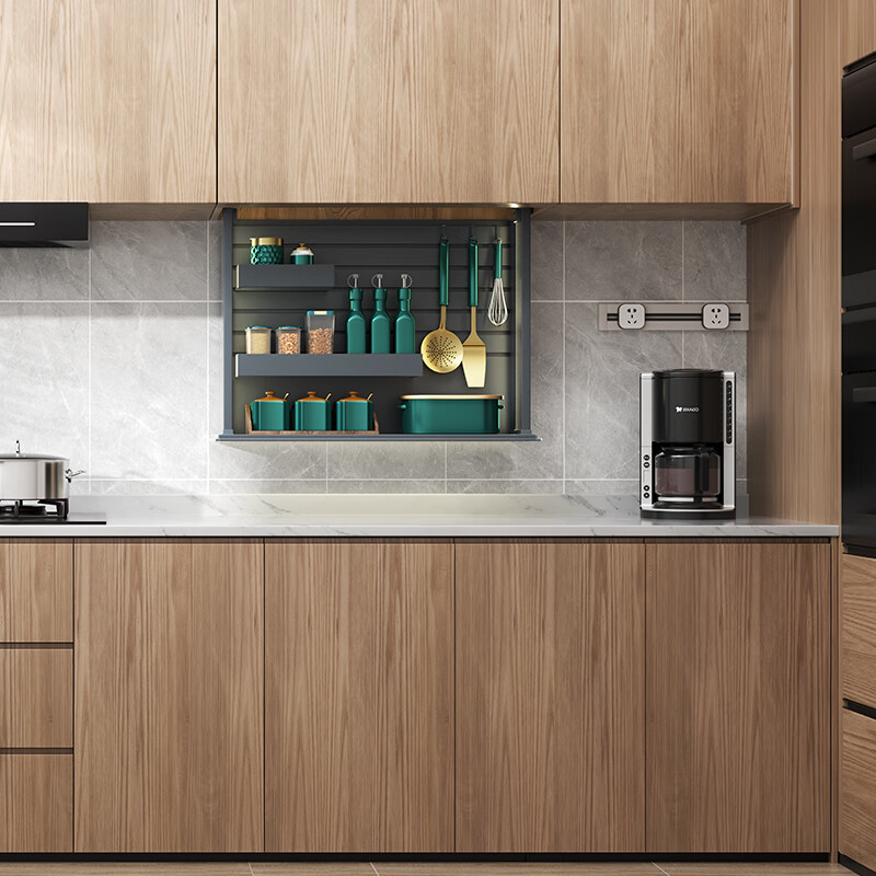 XMSJ makes particle kitchen cabinets electric lifting basket seasoning kitchen utensils intelligent storage double-layer aluminum alloy double-layer one-button Max256 touch double-layer machine 350 cabinet brand direct sales quality